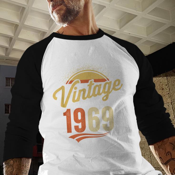 Vintage 1969 Retro Era Badge For Nostalgia Fans Baseball Raglan Shirt