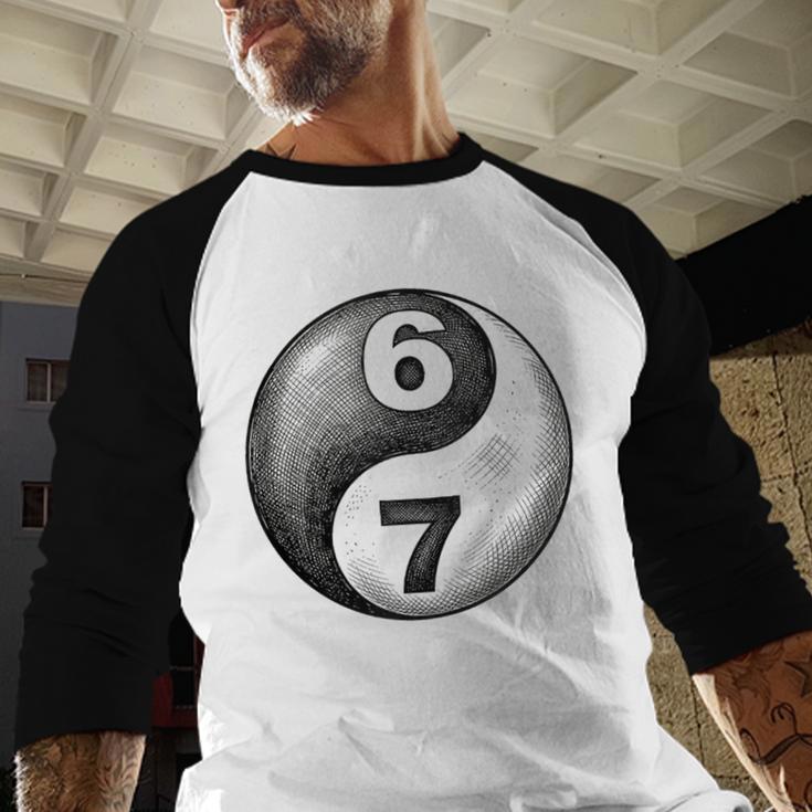 Vintage 6 7 Sketch Yin Yang Namaste Six Seven Nostalgia Baseball Raglan Shirt Vintage 6 7 Sketch Yin Yang Namaste Six Seven Nostalgia Baseball Raglan Shirt