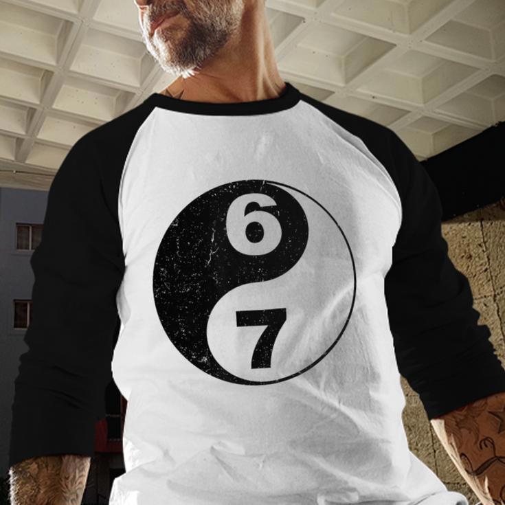 Vintage 6 7 Yin Yang Namaste Six Seven Nostalgia Baseball Raglan Shirt Vintage 6 7 Yin Yang Namaste Six Seven Nostalgia Baseball Raglan Shirt