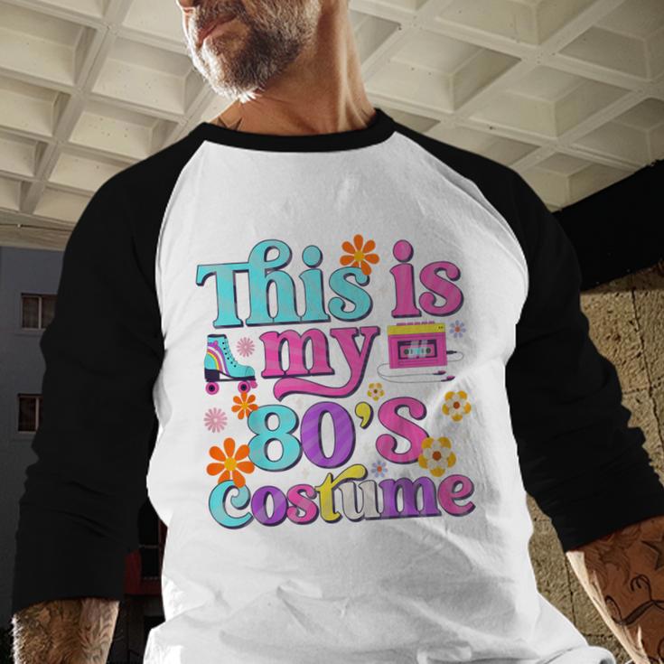 Vintage 80s Costume Nostalgia 1980s Fashion Cute Girls Women Baseball Raglan Shirt