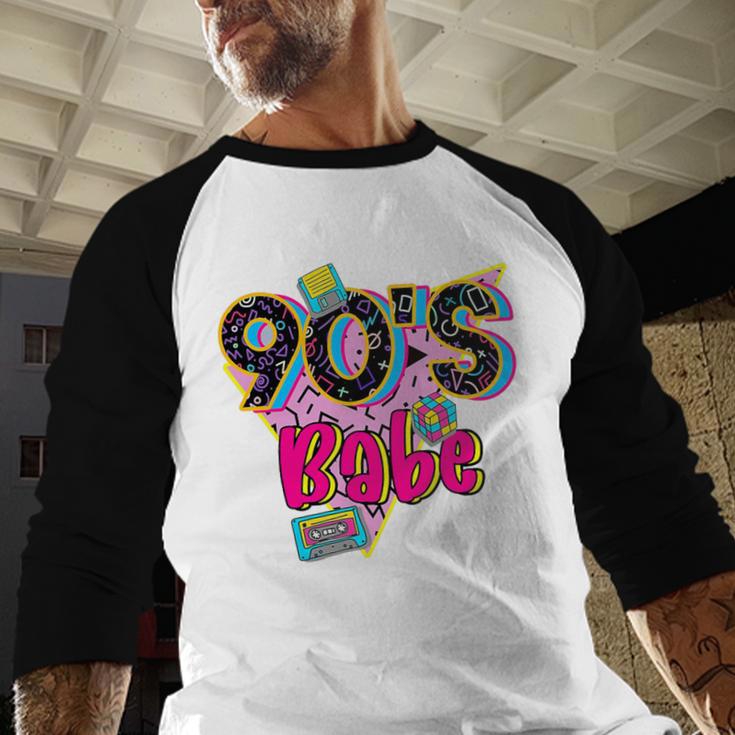 Vintage 90's Babe Party Back To 90s Cassette Nostalgia Premium Tri-Blend Baseball Raglan Shirt