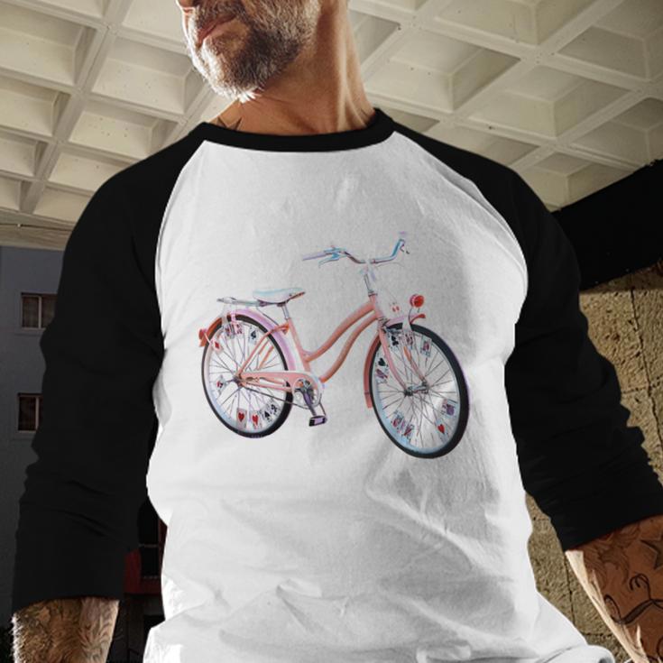 Vintage Bicycle With Playing Cards Nostalgia Baseball Raglan Shirt Vintage Bicycle With Playing Cards Nostalgia Baseball Raglan Shirt
