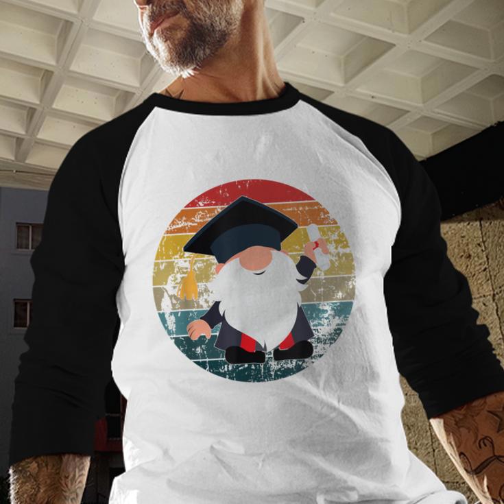 Vintage Graduation Gnome Baseball Raglan Shirt