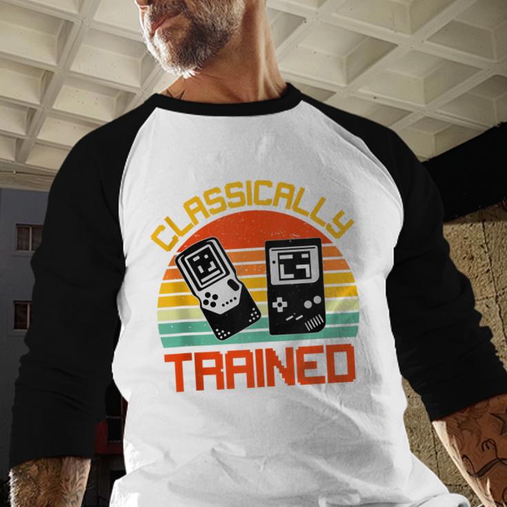 Vintage Retro Classically Trained Video Game 90s Nostalgia Baseball Raglan Shirt Vintage Retro Classically Trained Video Game 90s Nostalgia Baseball Raglan Shirt