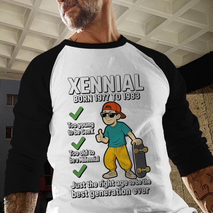 Xennial Born 1977 To 1983 Nostalgia Baseball Raglan Shirt