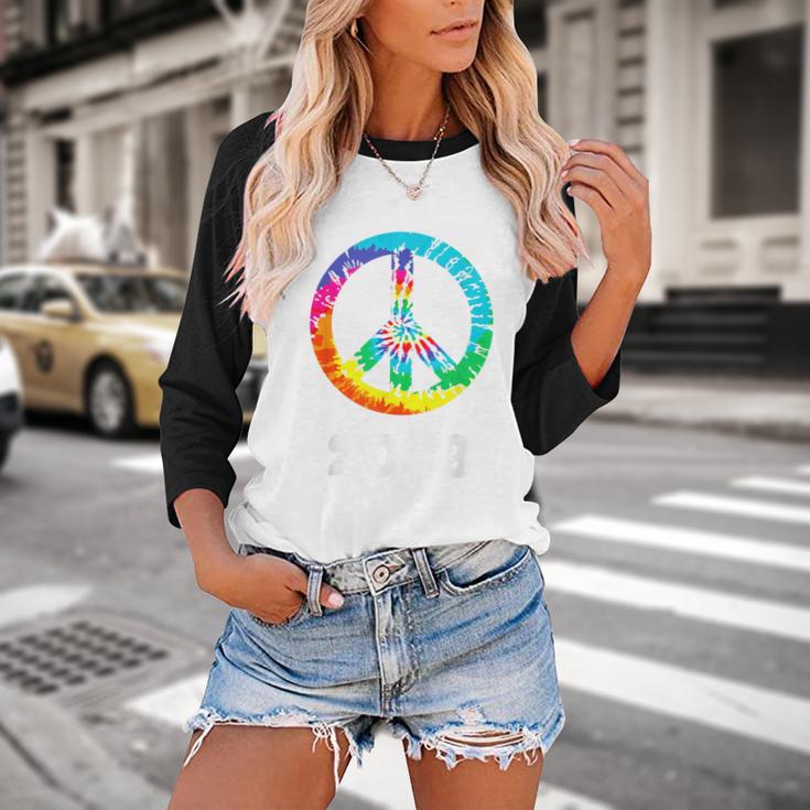 2033 Graduation Class Year Tie Dye Peace Sign Baseball Raglan Shirt