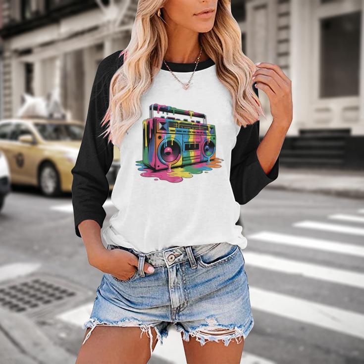 80s 90s Hip Hop Nostalgia Retro Boombox Music Lovers Baseball Raglan Shirt 80s 90s Hip Hop Nostalgia Retro Boombox Music Lovers Baseball Raglan Shirt