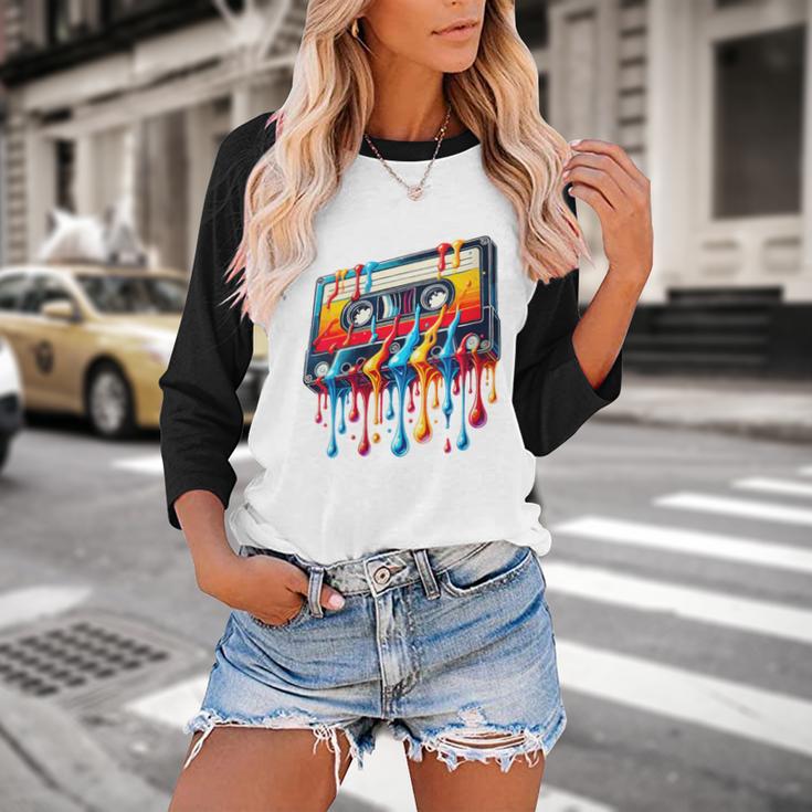 80s 90s Retro Party Costume Nostalgia Cassette Baseball Raglan Shirt 80s 90s Retro Party Costume Nostalgia Cassette Baseball Raglan Shirt