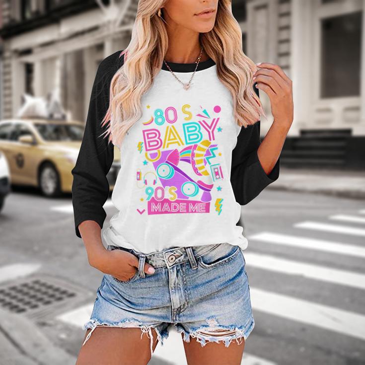 80's Baby 90's Made Me 1980s 1990s Nostalgia Retro Party Baseball Raglan Shirt