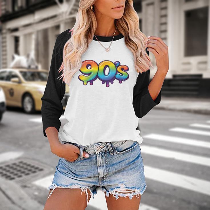 90s Retro Pop Art Rainbow Lips Nostalgia Costume 90s Baseball Raglan Shirt 90s Retro Pop Art Rainbow Lips Nostalgia Costume 90s Baseball Raglan Shirt