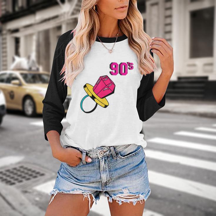 90’s Ring Retro Nostalgia Colorful Throwback Baseball Raglan Shirt
