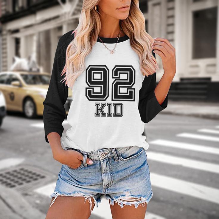 '92 Kid Perfect Vintage Retro Nostalgia Gear For Year 1992 Baseball Raglan Shirt