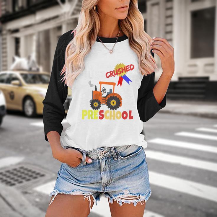 My Baby Just Crushed Preschool Graduation Baseball Raglan Shirt
