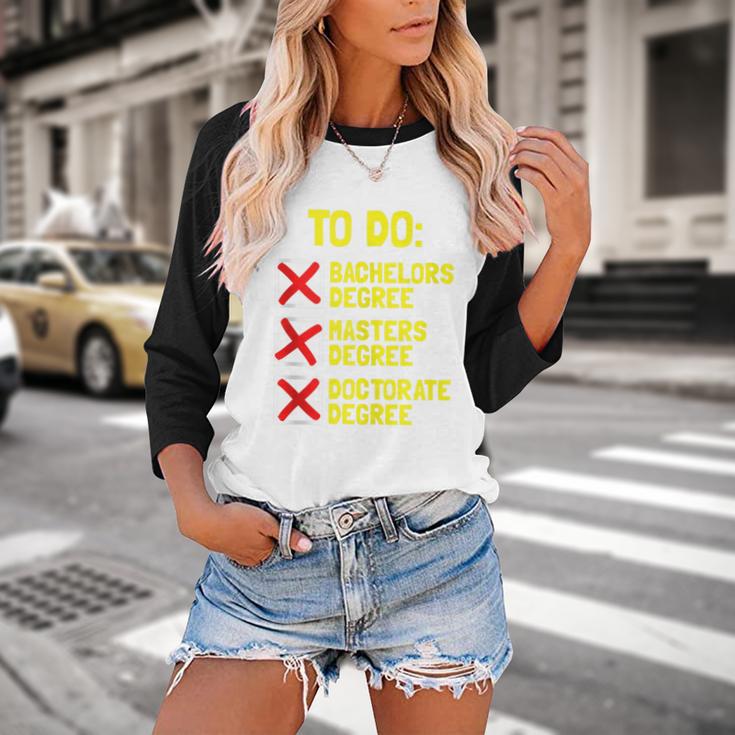 Bachelors Masters Doctorate Degree DR PHD Graduation Baseball Raglan Shirt