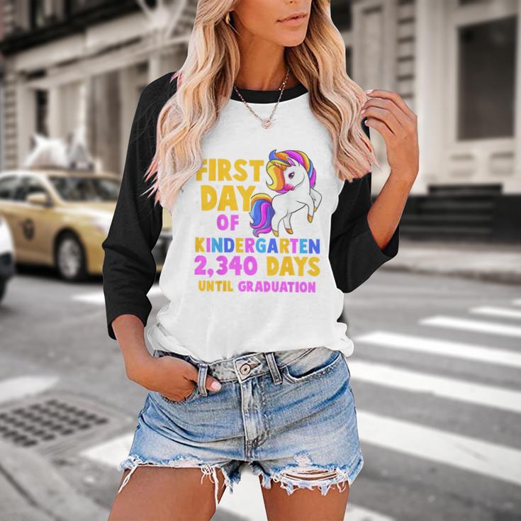 Back To School First Day Of Kindergarten Graduation Unicorn Baseball Raglan Shirt