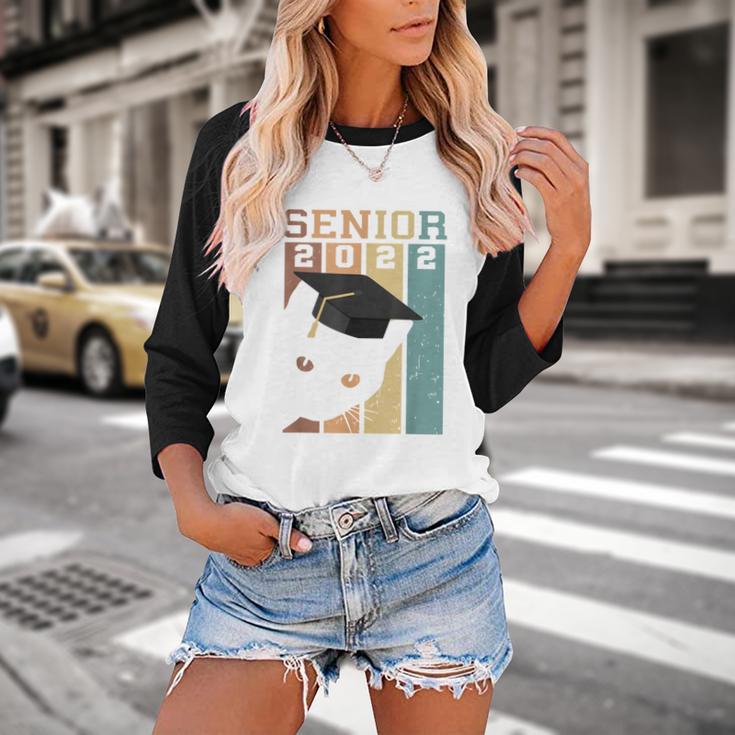 Class Of 2022 Graduation Cat Seniors Grad Baseball Raglan Shirt