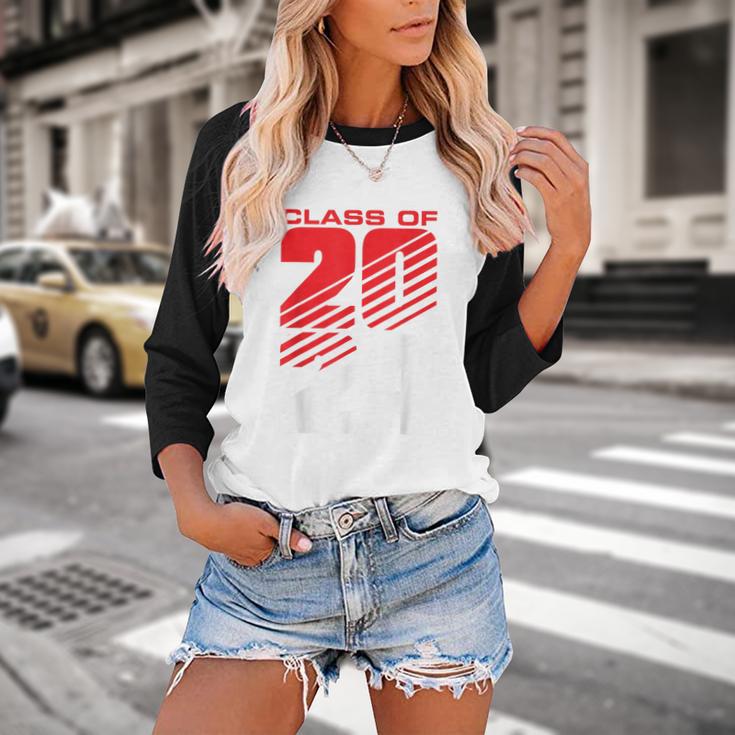 Class Of 2024 High School Senior Graduation Red Sports Style Baseball Raglan Shirt