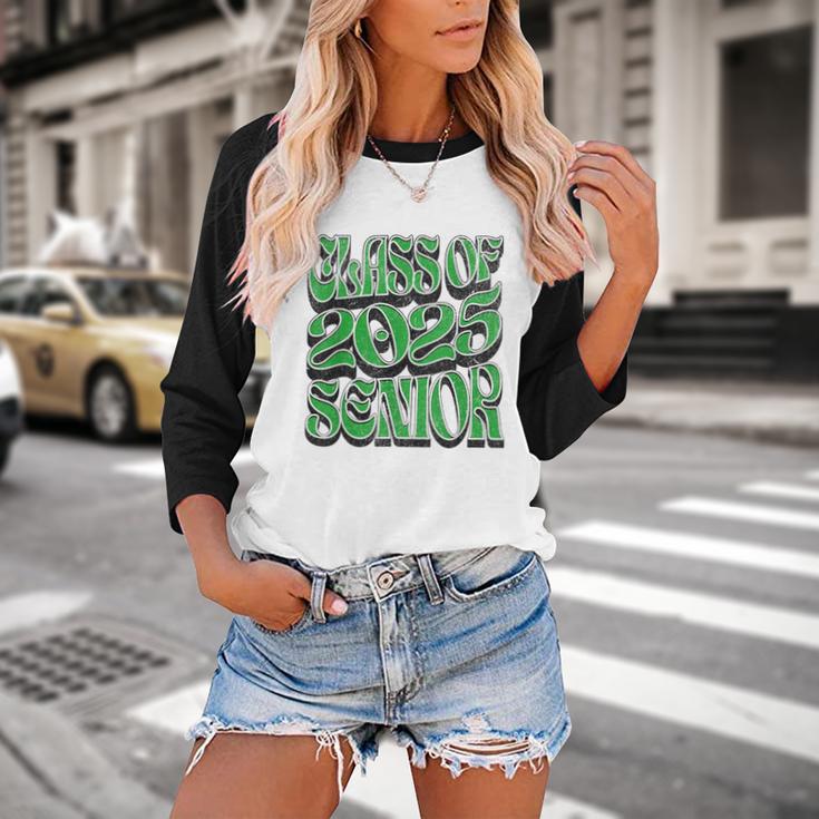 Class Of 2025 Senior Green Student Graduation Baseball Raglan Shirt