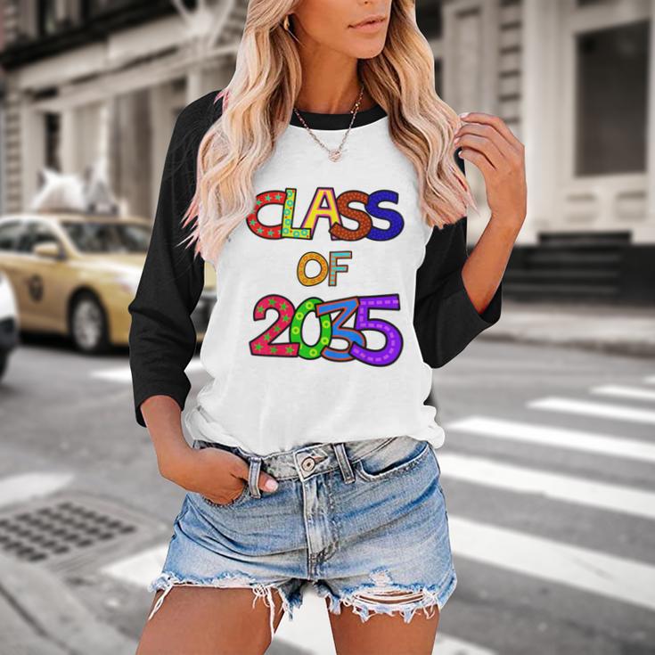 Class Of 2035 Grow With Me Kindergarten Graduation Baseball Raglan Shirt