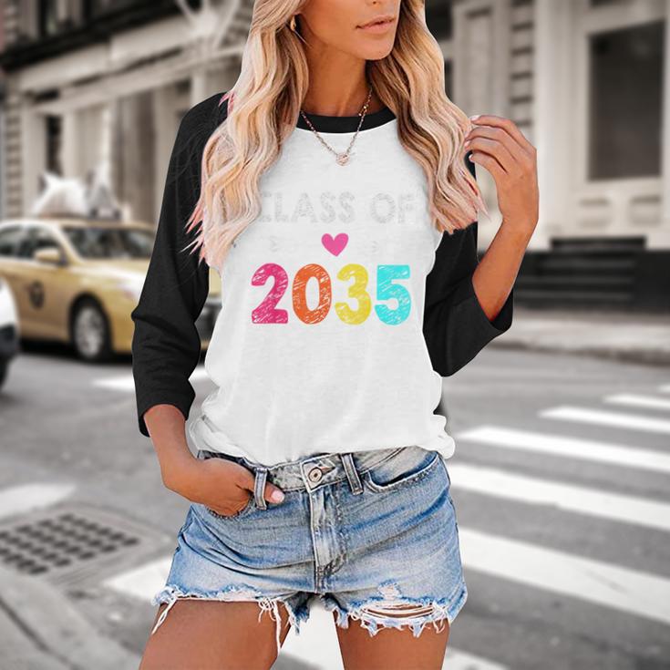 Class Of 2035 Kindergarten Pre K Grow With Me Graduation Baseball Raglan Shirt