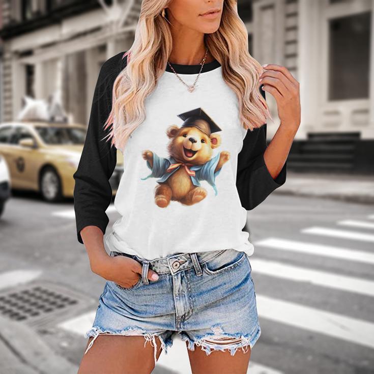 Cute Graduation Bear To Celebrate Your Graduate Baseball Raglan Shirt