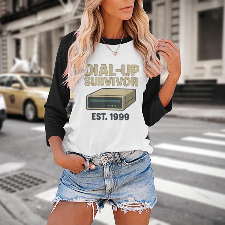 Dial Up Survivor Retro 90s Internet Nostalgia Baseball Raglan Shirt Dial Up Survivor Retro 90s Internet Nostalgia Baseball Raglan Shirt