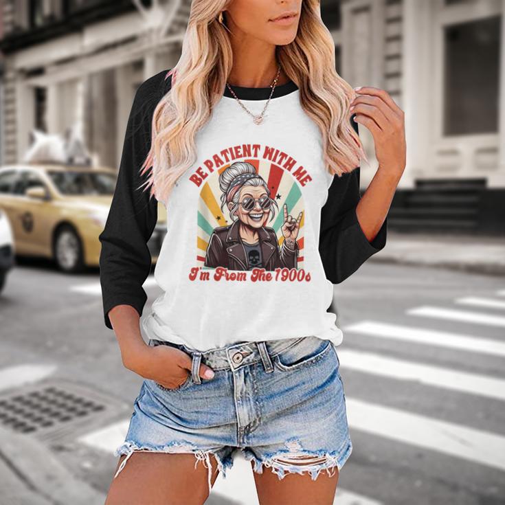 Elder Emo Grandma Nana Be Patient With Me I'm From The 1900s Baseball Raglan Shirt
