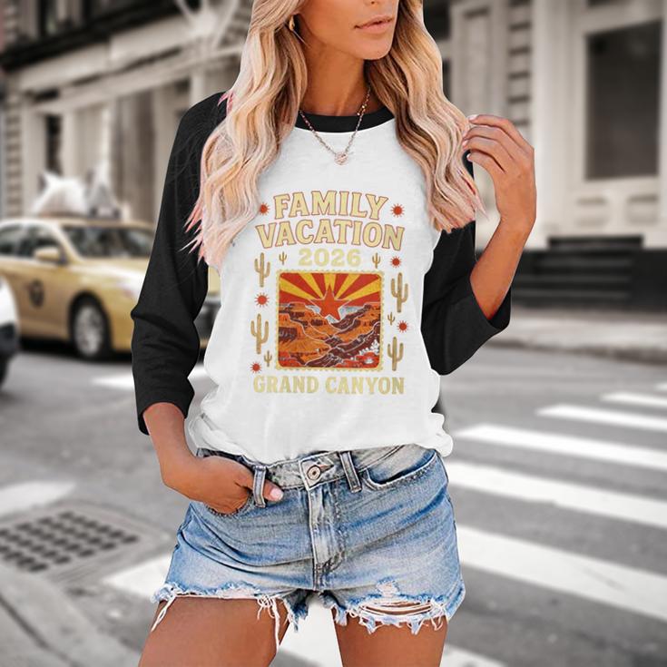 Family Vacation Grand Canyon 2026 Nostalgia Baseball Raglan Shirt