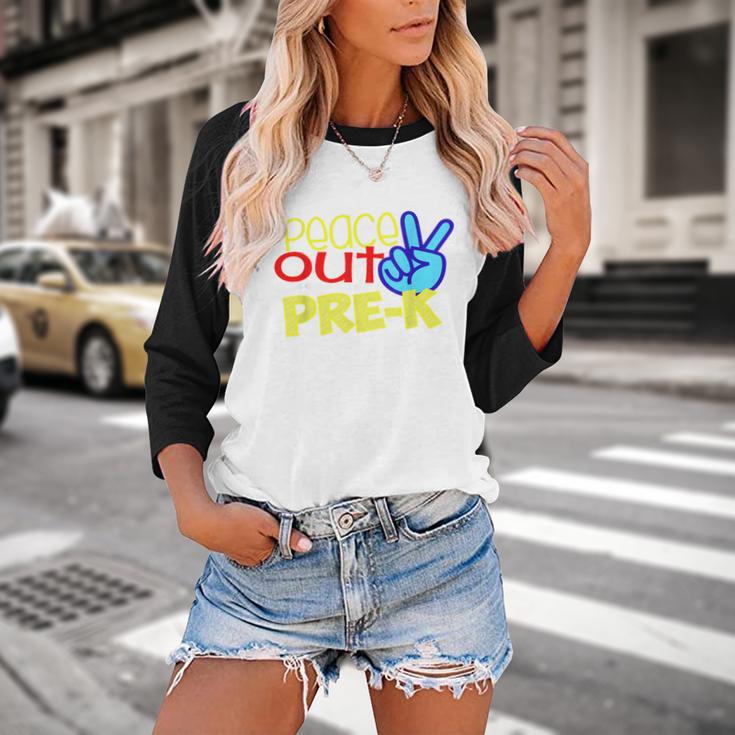 First Day Of School Shirt Peace Out Pre-K Graduation Kids So Baseball Raglan Shirt