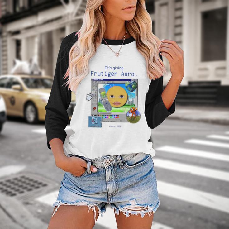 Frutiger Aero Y2K Meme Graphic 2000s Nostalgia Premium Baseball Raglan Shirt Frutiger Aero Y2K Meme Graphic 2000s Nostalgia Premium Baseball Raglan Shirt