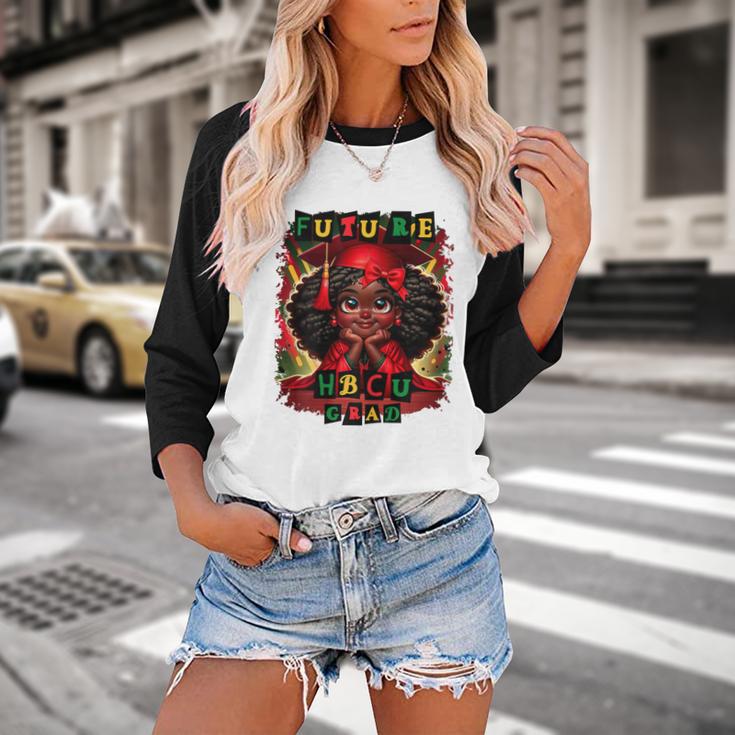 Future HBCU Grad History Girl Graduation HBCU Baseball Raglan Shirt
