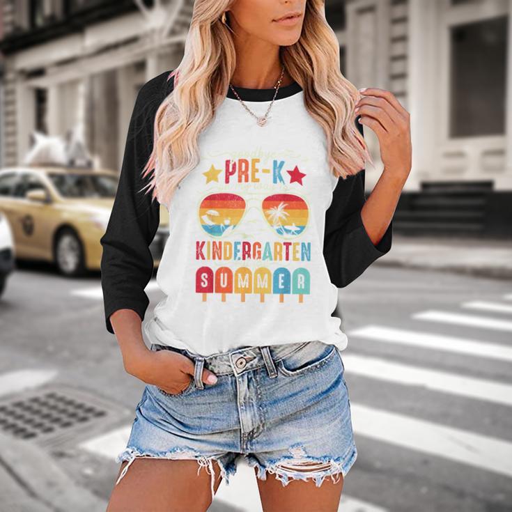 Goodbye Pre-k Graduation Kindergarten Summer Break Graduate Baseball Raglan Shirt