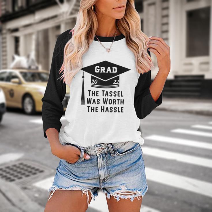 Grad 2022 Graduation Tassel Was Worth The Hassle Baseball Raglan Shirt