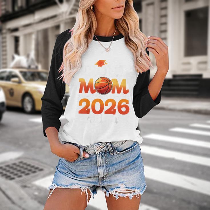 Graduation Basketball Retro Proud Mom Of A 2026 Graduate Baseball Raglan Shirt