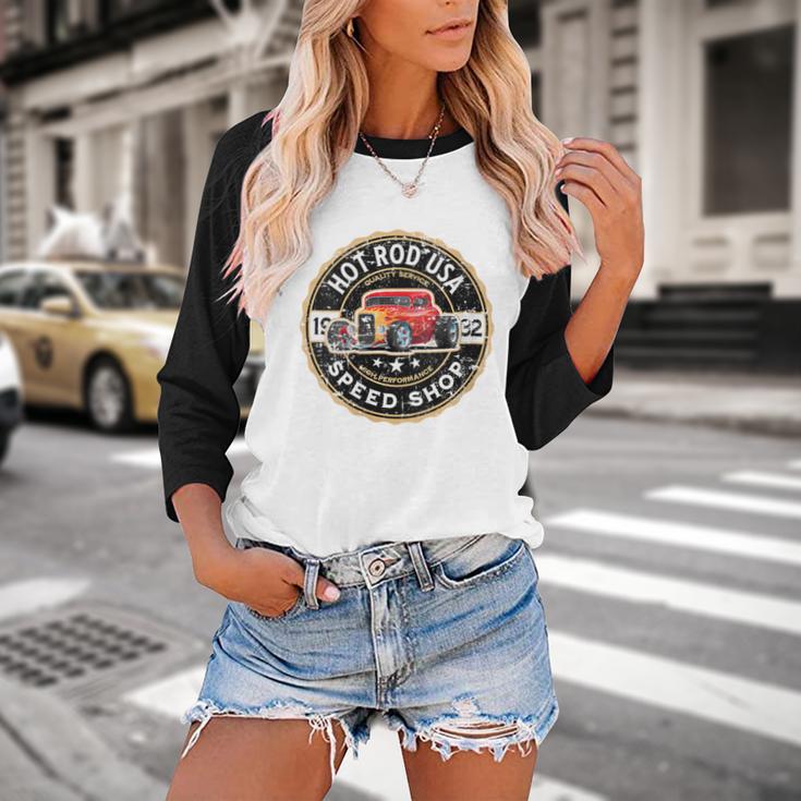 Hotrod Custom Car Automotive Nostalgia Distressed Baseball Raglan Shirt Hotrod Custom Car Automotive Nostalgia Distressed Baseball Raglan Shirt