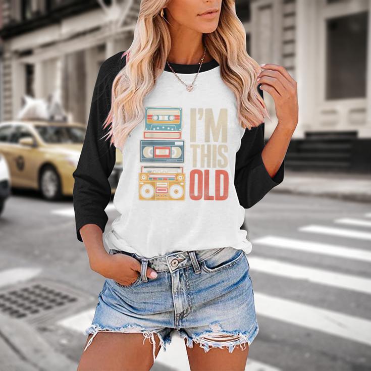 I'm This Old Vintage Cassette Tape Nostalgia Baseball Raglan Shirt