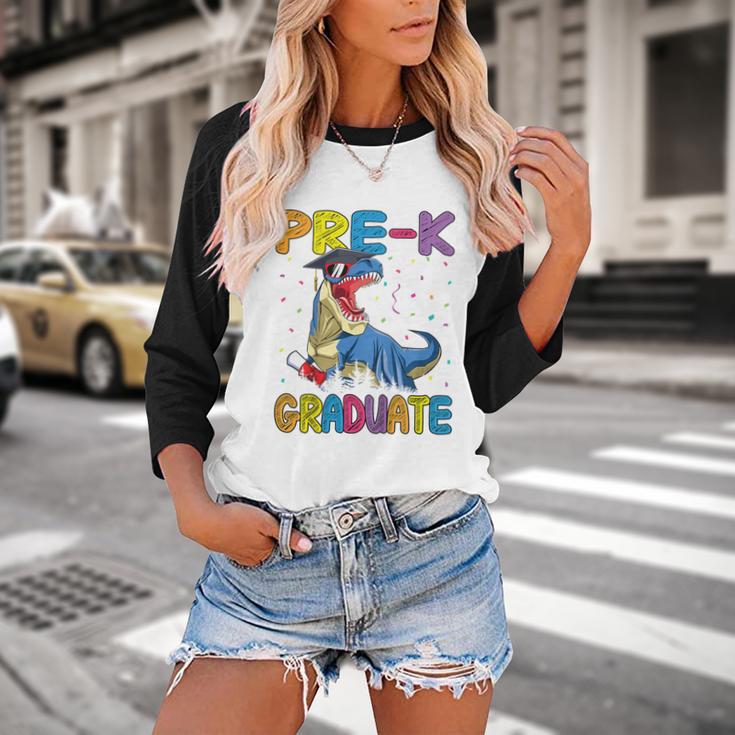 Kids Pre-K Graduate Dinosaur T-Rex Pre Kindergarten Graduation Baseball Raglan Shirt