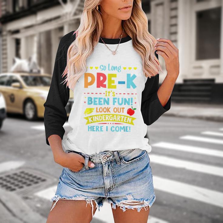 Kids So Long PRE-K It's Been Fun Graduation Baseball Raglan Shirt