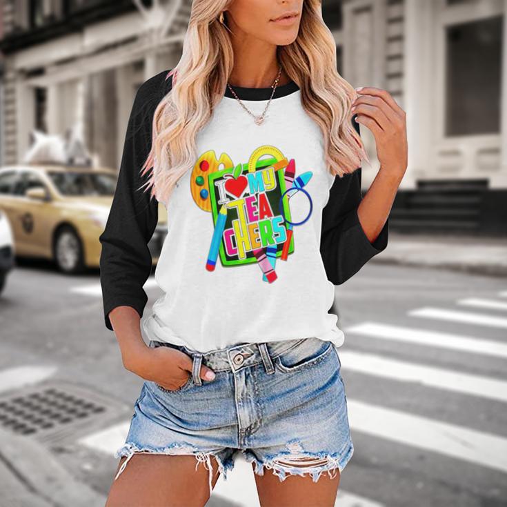 Kids Teens Graduation I Heart My Teachers I Love My Teachers Baseball Raglan Shirt