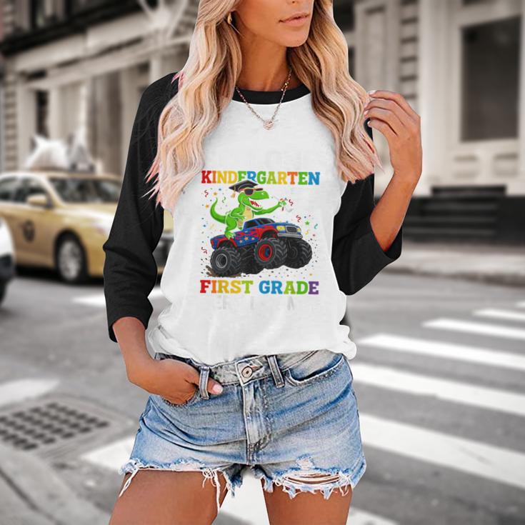 Kindergarten Graduate 2025 Kindergarten Graduation Dino Trex Baseball Raglan Shirt