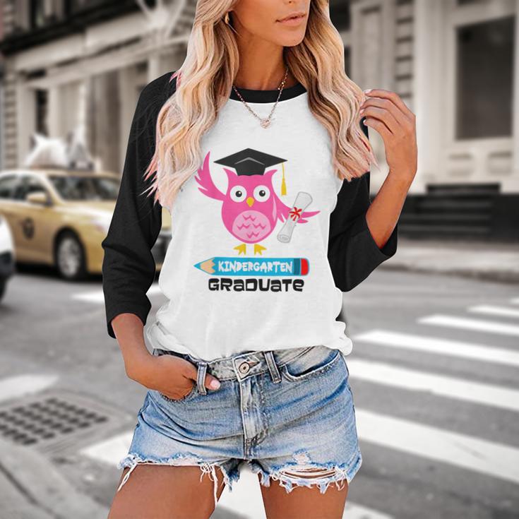 Kindergarten Graduation Tee Shirt Pink Owl T-Shir Baseball Raglan Shirt