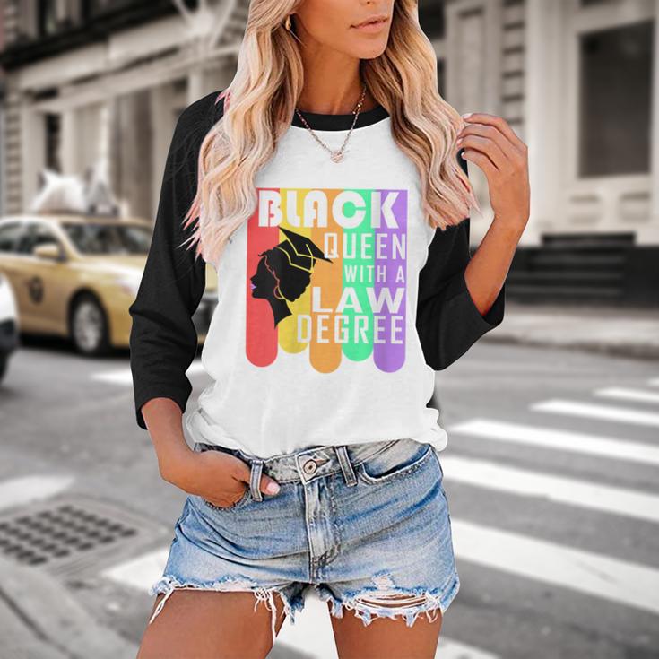 Law School Graduation Queen New Lawyer Attorney Grad Baseball Raglan Shirt