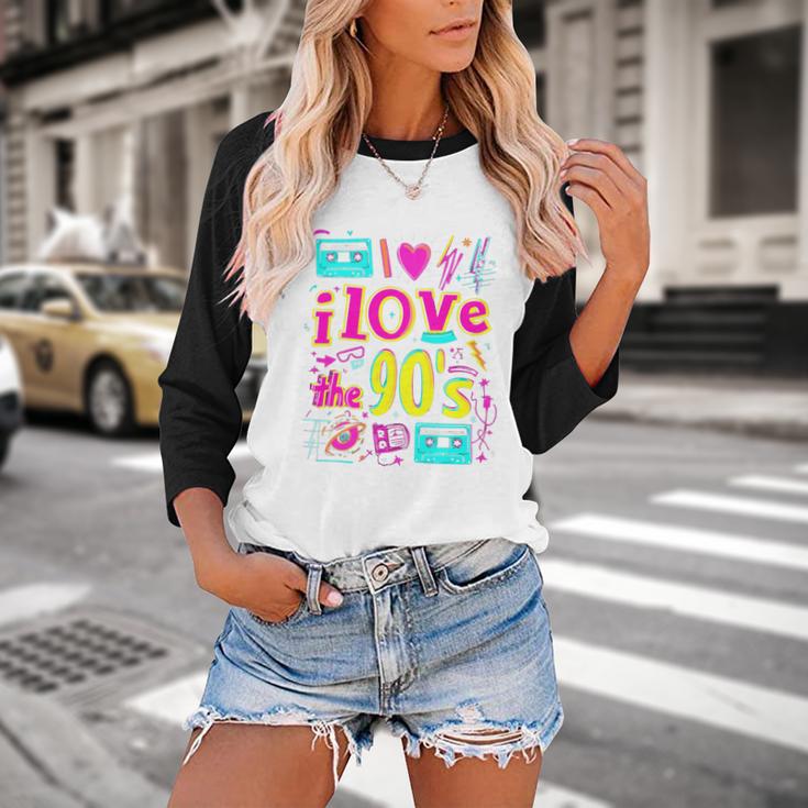 I Love The 90'S 90s Nostalgia Baseball Raglan Shirt