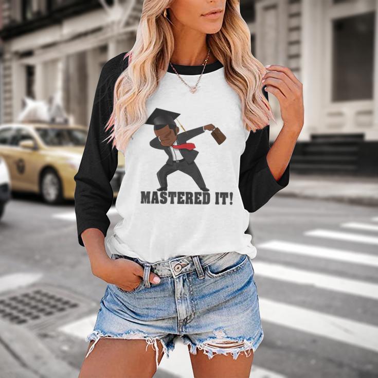 Masters Graduation Mastered It Dabbing Man Tee Baseball Raglan Shirt