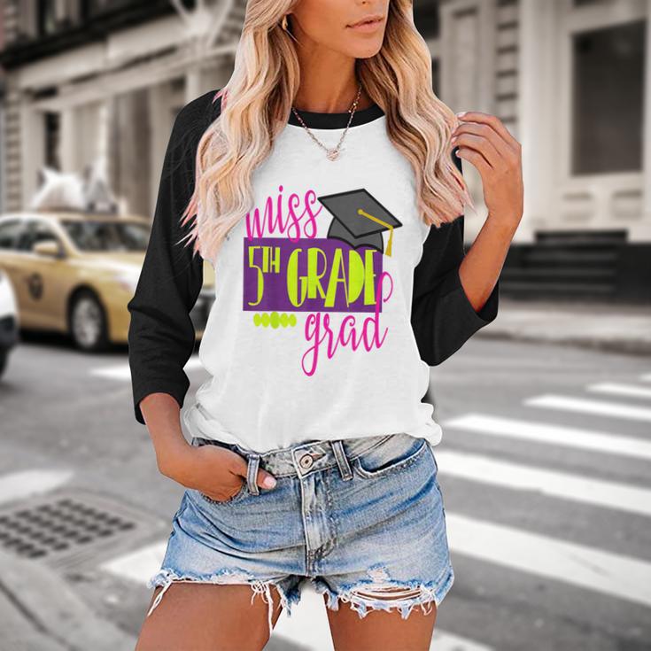Miss 5th Grade Shirt 5 Grad Kids Girl Graduation School Baseball Raglan Shirt
