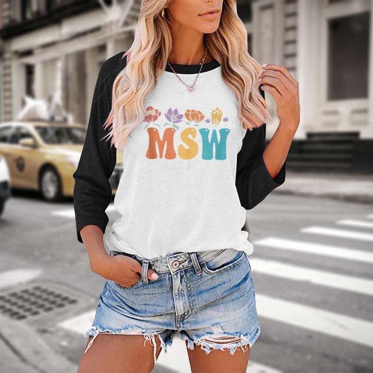 MSW Est 2025 Graduation School Social Worker Shirt Master Baseball Raglan Shirt