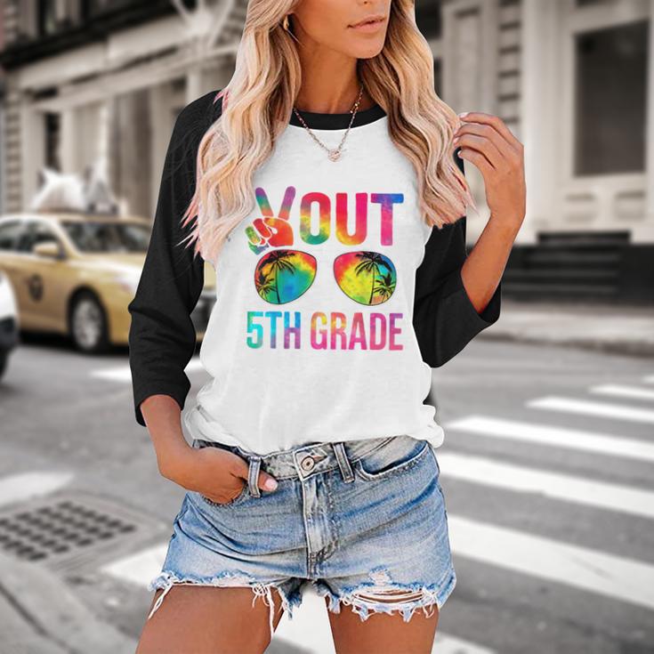 Peace Out 5th Grade Tie Dye Graduation Last Day Of School Baseball Raglan Shirt