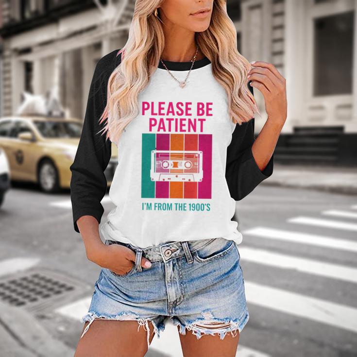 Please Be Patient I'm From The 1900s Retro Cassette Tape Premium Tri-Blend Baseball Raglan Shirt Please Be Patient I'm From The 1900s Retro Cassette Tape Premium Tri-Blend Baseball Raglan Shirt