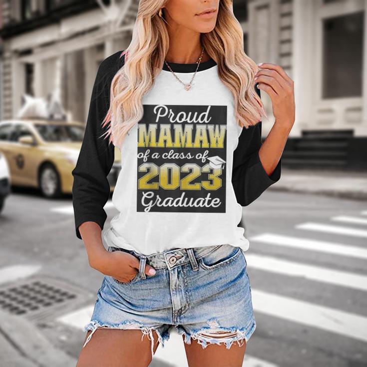 Proud Mamaw Of 2023 Graduate Class 2023 Graduation Family Baseball Raglan Shirt