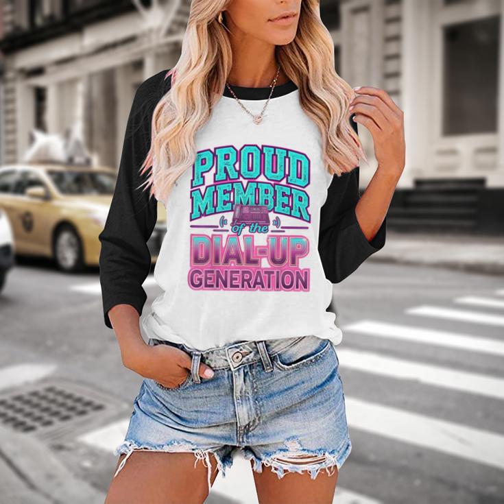 Proud Member Of The Dial Up Club Tech Nostalgia Top Baseball Raglan Shirt